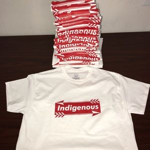 Indigenous arrow box logo tee